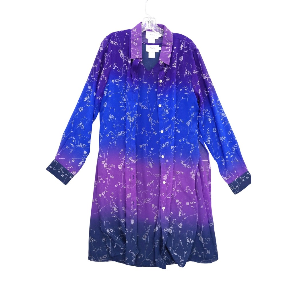 vtg Country Casuals Floral Dress & Slit Tunic‎ Shirt M Fairy Witchy Whimsigoth
